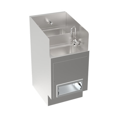 Krowne KR24-HX18-E 18" W x 24" D all Stainless Steel Royal Series Underbar Hybrid Hand and Dump Sink