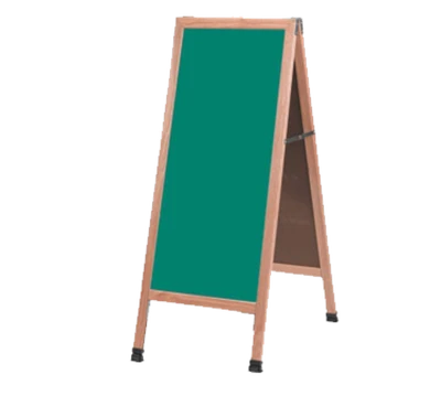 AARCO A-3G 18"W x 42"H Green Composition Wood Sidewalk Chalkboard