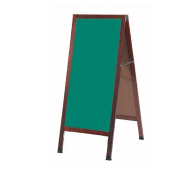 AARCO MA-311SG 18"W x 42"H Green Porcelain Wood Sidewalk Chalkboard