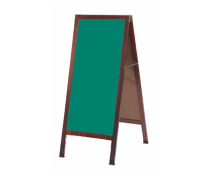 AARCO MA-311SG 18"W x 42"H Green Porcelain Wood Sidewalk Chalkboard
