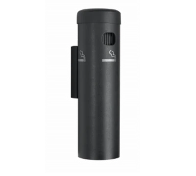 AARCO SB15W Black Aluminum Wall Mounted Cigarette Receptacle