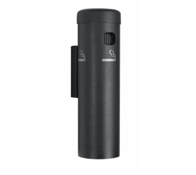 AARCO SB15W Black Aluminum Wall Mounted Cigarette Receptacle