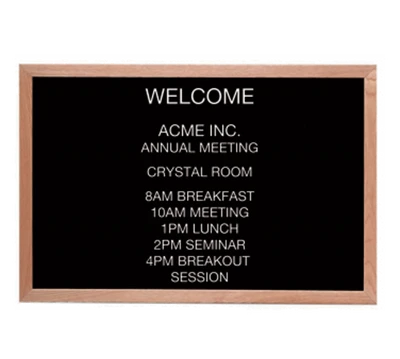 AARCO AOFD2436L Wall Mounted Oak Message Center Board