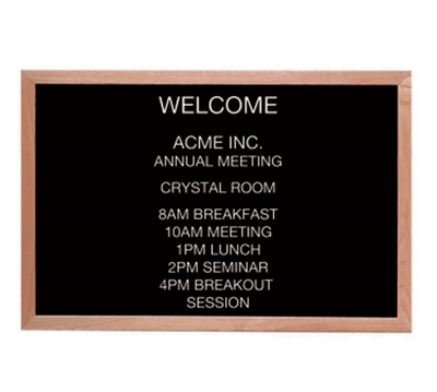 AARCO AOFD2436L Wall Mounted Oak Message Center Board