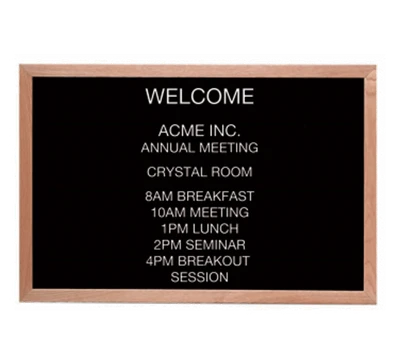 AARCO AOFD2436L Wall Mounted Oak Message Center Board