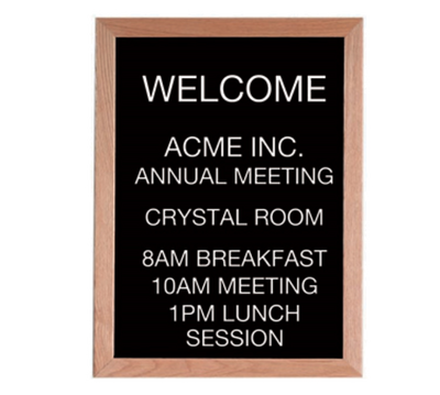 AARCO AOFD2418L Wall Mounted Oak Message Center Board