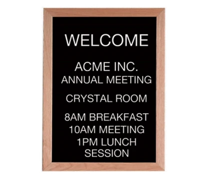 AARCO AOFD2418L Wall Mounted Oak Message Center Board