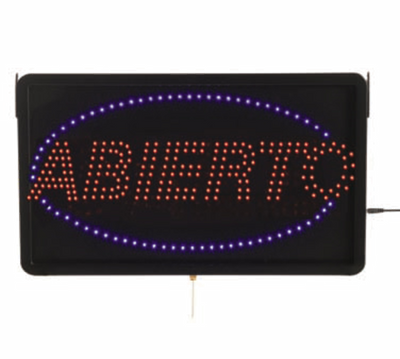 AARCO ABI08L 22"W x 13"H "ABIERTO" (3) Display Modes LED Sign