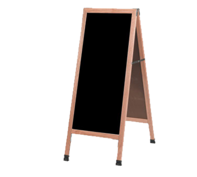 AARCO A-3B 18"W x 42"H Black Composition Wood Sidewalk Chalkboard