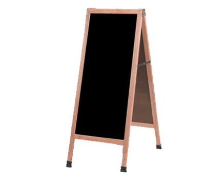 AARCO A-3B 18"W x 42"H Black Composition Wood Sidewalk Chalkboard