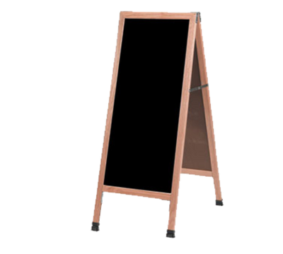 AARCO A-3B 18"W x 42"H Black Composition Wood Sidewalk Chalkboard