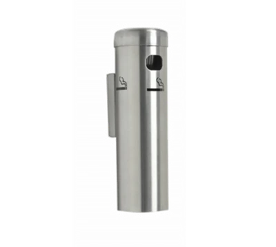 AARCO SS15W Satin Aluminum Wall Mounted Cigarette Receptacle