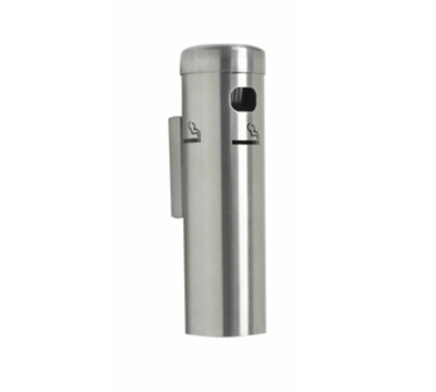 AARCO SS15W Satin Aluminum Wall Mounted Cigarette Receptacle