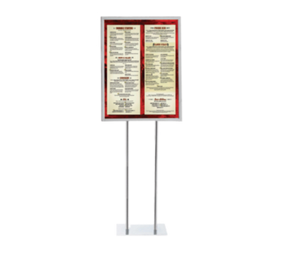 AARCO PHSIC 22.25" W x 59.5" H Chrome Multipurpose Free Standing Double Sided Poster Holder