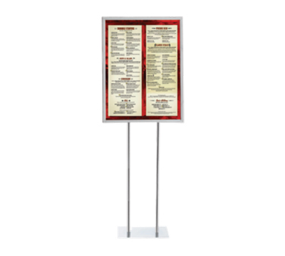 AARCO PHSIC 22.25" W x 59.5" H Chrome Multipurpose Free Standing Double Sided Poster Holder