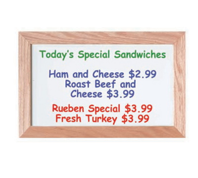 AARCO WOC1218NT 18" W x 12" H White Wood Markerboard