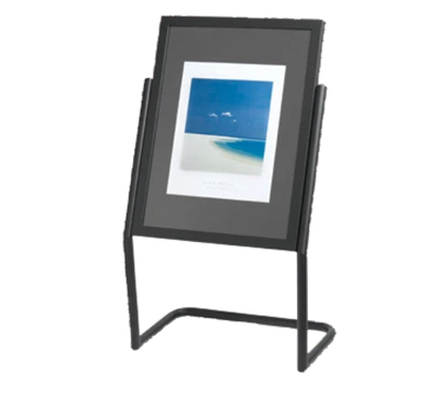 AARCO P-15BK 25" W x 48" H Black Broadcaster Display Stand