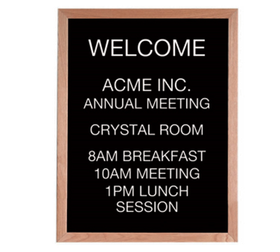 AARCO AOFD3024L Wall Mounted Oak Message Center Board