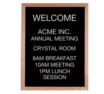 AARCO AOFD3024L Wall Mounted Oak Message Center Board