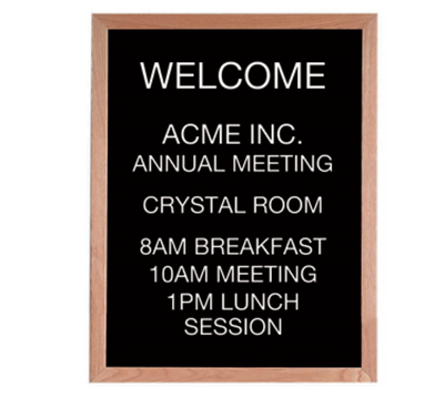 AARCO AOFD3024L Wall Mounted Oak Message Center Board