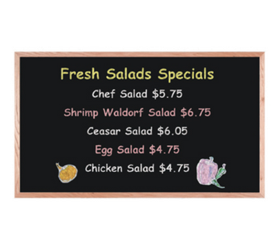 AARCO OC3660NT 60" W x 36" H Black Wood Chalkboard