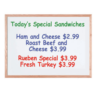 AARCO WOC3648NT 48" W x 36" H White Wood Markerboard