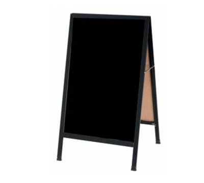 AARCO BA-11 24" W x 42" H Black Powder Coated Finish Markerboard Aluminum Sidewalk Markerboard