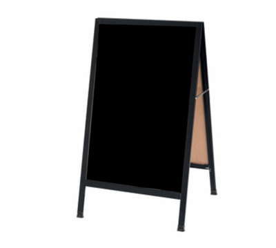 AARCO BA-11 24" W x 42" H Black Powder Coated Finish Markerboard Aluminum Sidewalk Markerboard