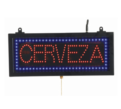 AARCO CER07S 16.13"W x 6.75"H "CERVEZA" (3) Display Modes LED Sign