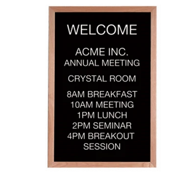 AARCO AOFD3624L Wall Mounted Oak Message Center Board