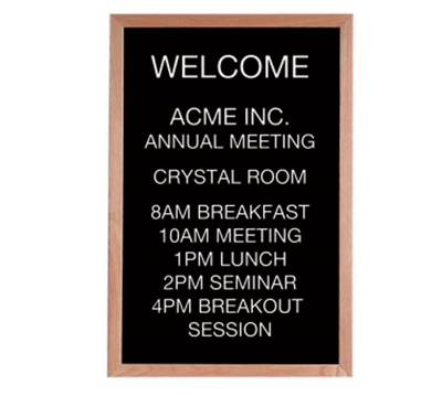 AARCO AOFD3624L Wall Mounted Oak Message Center Board