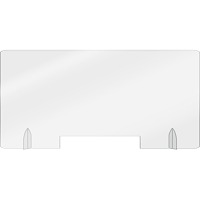 AARCO FPS2448 24" x 48" Clear Acrylic With Pass Through Freestanding Protection Shield
