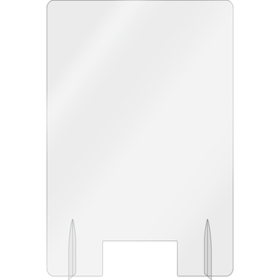 AARCO FPS3624 36" x 24" Clear Acrylic With Pass Through Freestanding Protection Shield