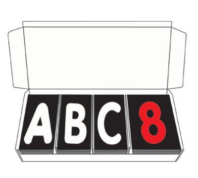 AARCO ROCLTR-2 4" 354 White And Red Characters The Rocker™ Letter Set