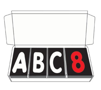AARCO ROCLTR-2 4" 354 White And Red Characters The Rocker™ Letter Set