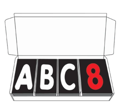 AARCO ROCLTR-2 4" 354 White And Red Characters The Rocker™ Letter Set