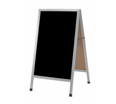 AARCO AA-5SB 24" W x 42" H Cherry Lacquer Finish Markerboard Aluminum Sidewalk Markerboard