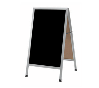 AARCO AA-5SB 24" W x 42" H Cherry Lacquer Finish Markerboard Aluminum Sidewalk Markerboard