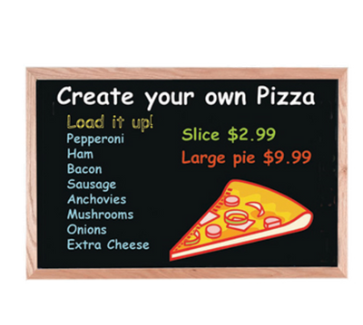 AARCO BOC2436NT 36" W x 24" H Black Wood Markerboard