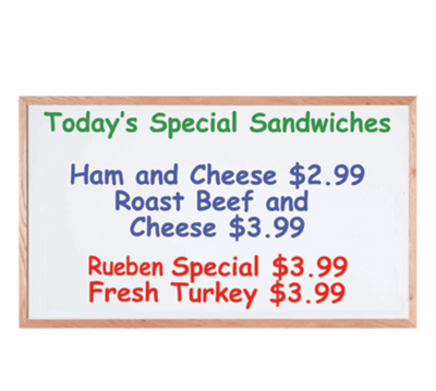 AARCO WOC3660NT 60" W x 36" H White Wood Markerboard