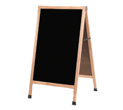 AARCO A-11 24"W x 42"H Black Melamine Wood Sidewalk Markerboard