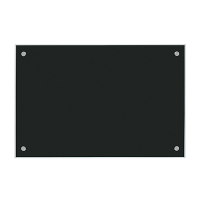 AARCO 6BKGB2436NT 36" W x 24" H Black Frameless Glass Markerboard