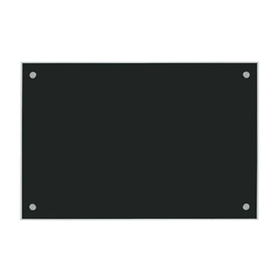 AARCO 6BKGB2436NT 36" W x 24" H Black Frameless Glass Markerboard