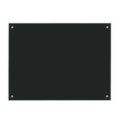 AARCO 6BKGB3648NT 36" W x 48" H Black Frameless Glass Markerboard