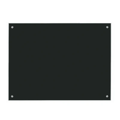 AARCO 6BKGB3648NT 36" W x 48" H Black Frameless Glass Markerboard