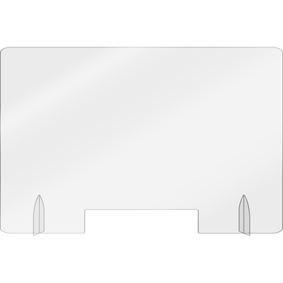 AARCO FPS2436 24" x 36" Clear Acrylic With Pass Through Freestanding Protection Shield