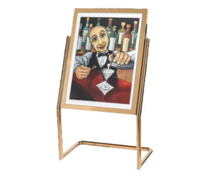 AARCO P-15B 25" W x 48" H Black Broadcaster Display Stand