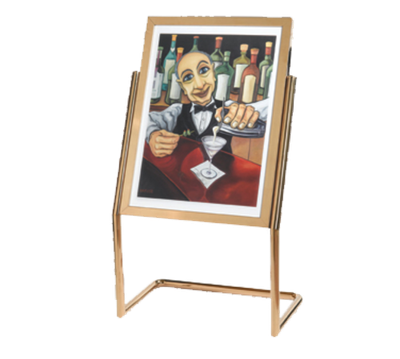 AARCO P-15B 25" W x 48" H Black Broadcaster Display Stand