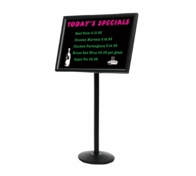 AARCO P-7BK 53" H Black Broadcaster Display Stand