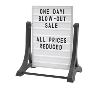 AARCO ROC-1 32" W x 36" H Letter Board Aluminum The Rocker Sidewalk Sign